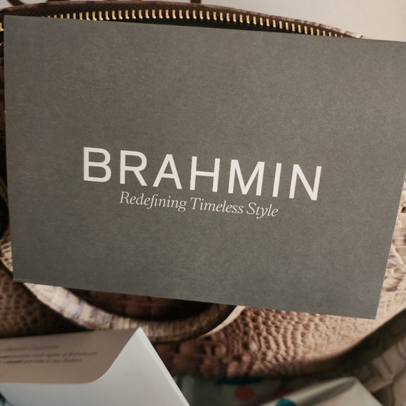 BRAHMIN, rare color Amaretto Melbourne Leather Large Duxbury satchel - Picture 7 of 12